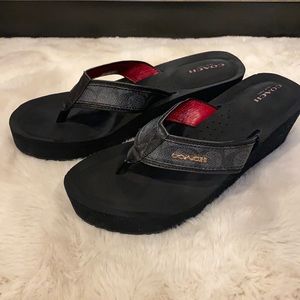Coach wedge flip flop